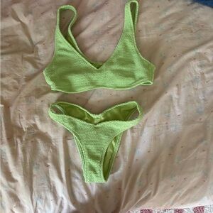 pacsun green ribbed bikini